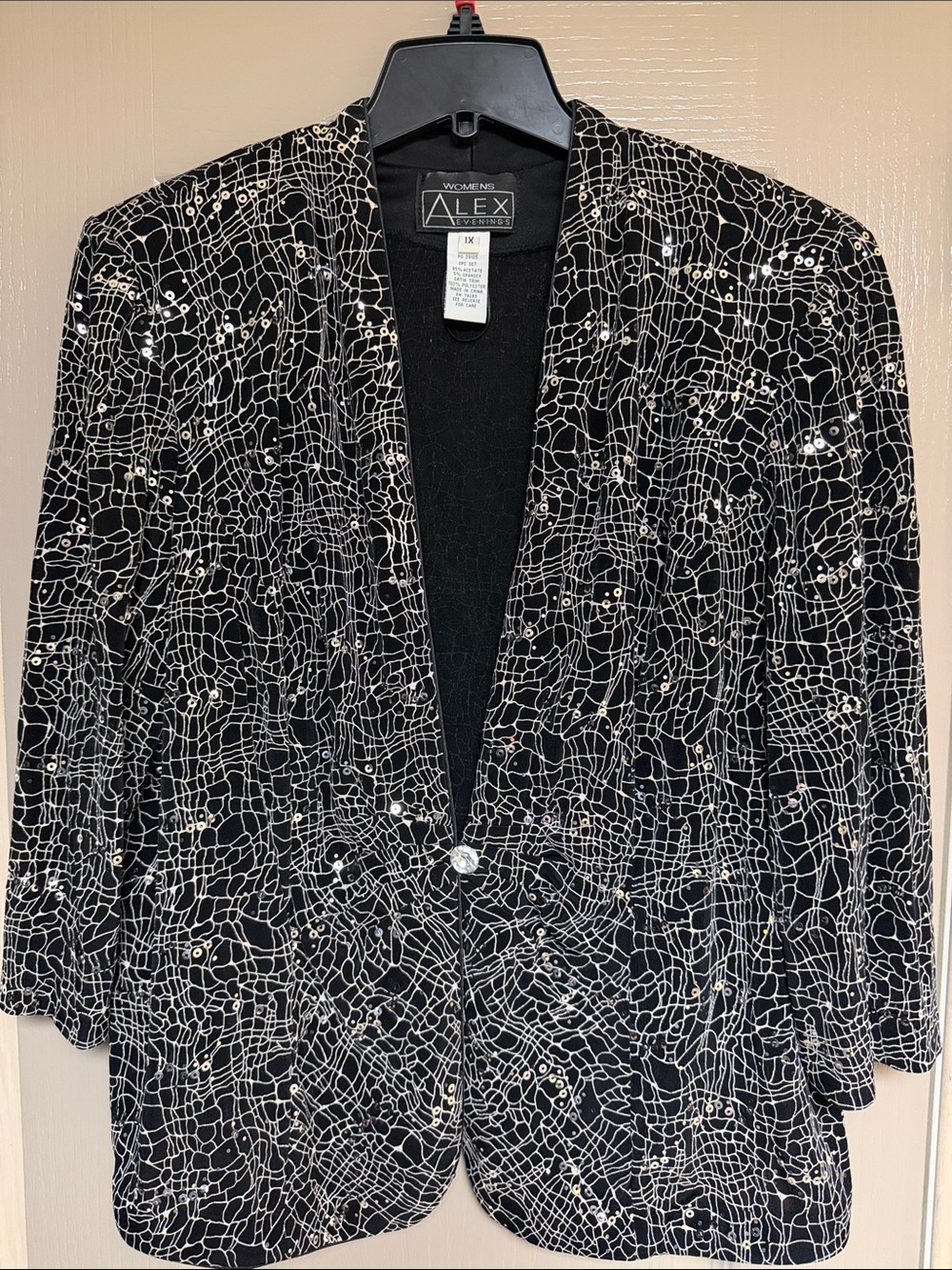 Alex Evenings Black Sequin Jacket